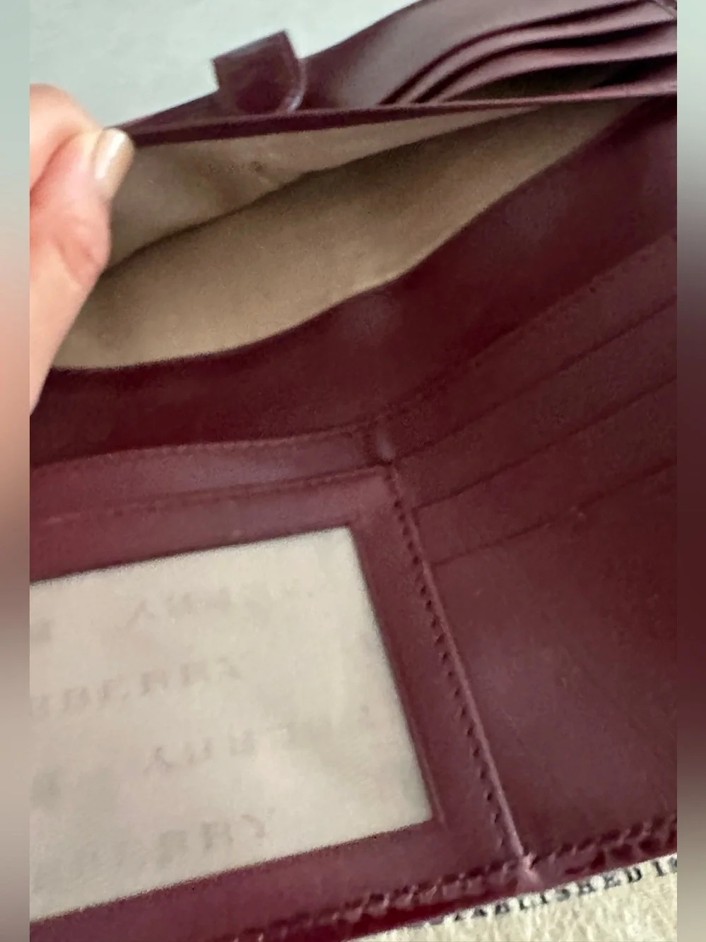 Burberry  vintage Leather hearts  Wallet with ID Window